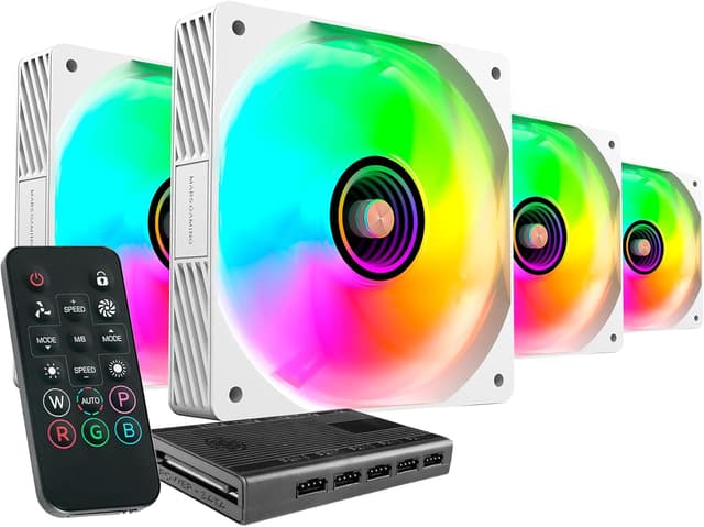 Detalle de Mars Gaming MF-SI4KIT – Kit 4 ventole 120mm ARGB Infinity Mirror con telecomando e HUB