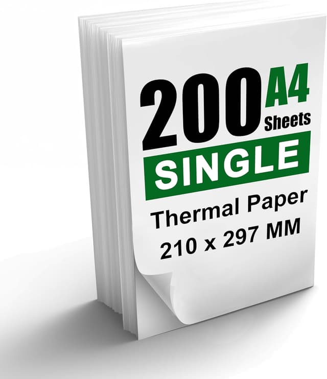 Detalle de QpenguinBabies 200 fogli carta termica A4 (210 x 297 mm) per stampante termica portatile, compatibile MT800/MT800Q/M08F