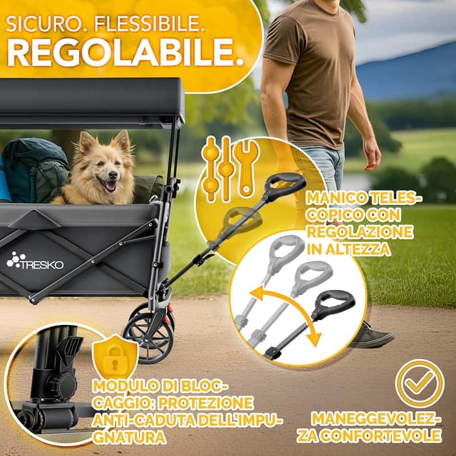 Thumbnail 1 de TRESKO Carrello pieghevole con tetto 150 kg