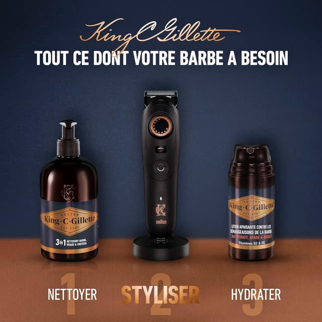 Thumbnail 6 de King C. Gillette Tondeuse Barbe PRO MAX sans fil – 40 réglages et 4 sabots interchangeables, coffret homme