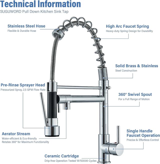 Detalle de Suguword commercial sink mixer tap 360°