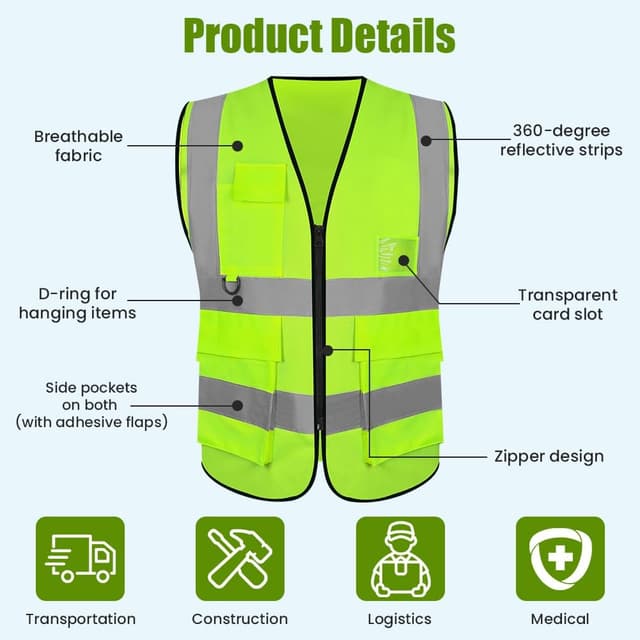 Thumbnail 1 de Adiwo Chaleco Reflectante de Bolsillo 360°