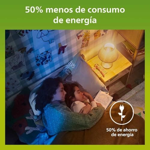 Detalle de Philips Lighting bombilla LED Ultraeficiente 4 W (E27 A60) luz cálida 2700K, pack 2