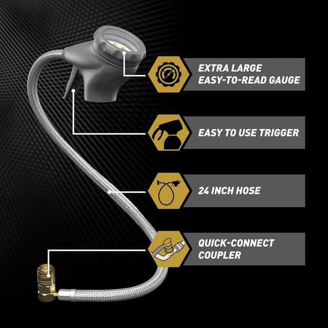 Detalle 2 de InterDynamics A/C Pro Auto AC Recharge Gauge and 24" Hose Dispenser (ACP410-4)