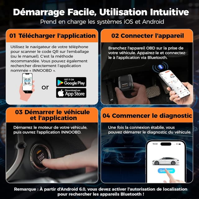 Thumbnail 6 de Scanner OBD2 Bluetooth en valise diagnostic auto multimarque (moteur, boîte, ABS, airbags) – iOS Android Windows