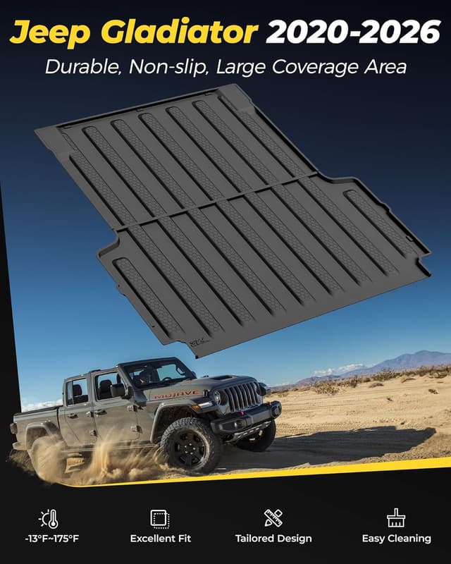 Thumbnail 1 de 3W Truck Bed Mat for 2020-2026 Jeep Gladiator 5ft
