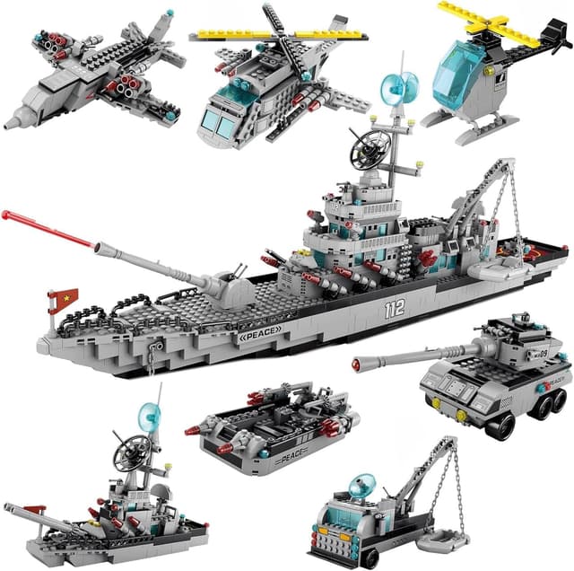 Detalle de Military Battleship Cruiser Set 1442 pieces
