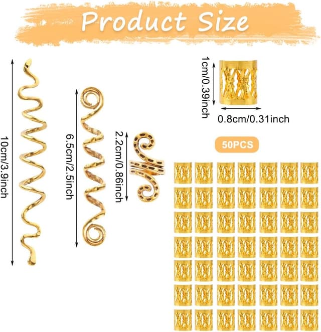 Thumbnail 1 de ACWOO Dreadlock Perline Clip a Spirale 53 pezzi