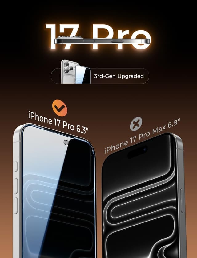Detalle 2 de iPhone 17 Pro privacy screen protector