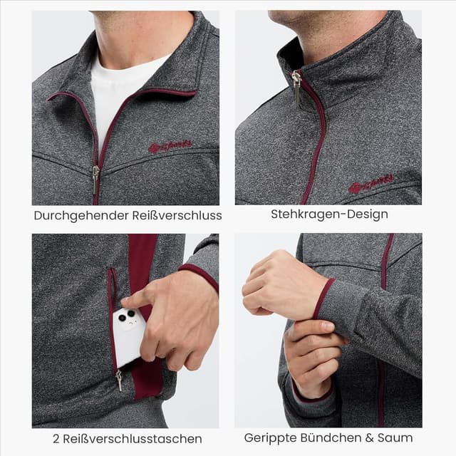 Detalle de Rdruko Herren Jogginganzug-Set (Trainingsjacke + Jogginghose) für Fußball, Gym & Freizeit