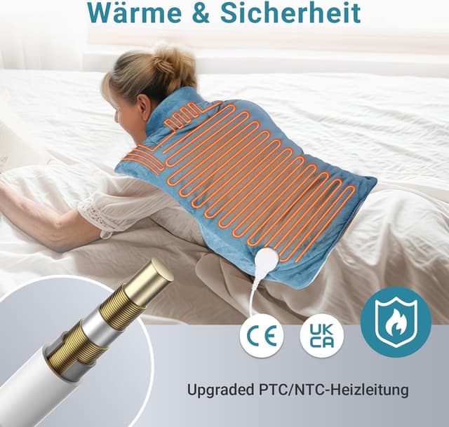 Detalle de Comfytemp gewichtetes Heizkissen für Rücken, Schulter und Nacken mit 9 Wärmestufen & Abschaltautomatik