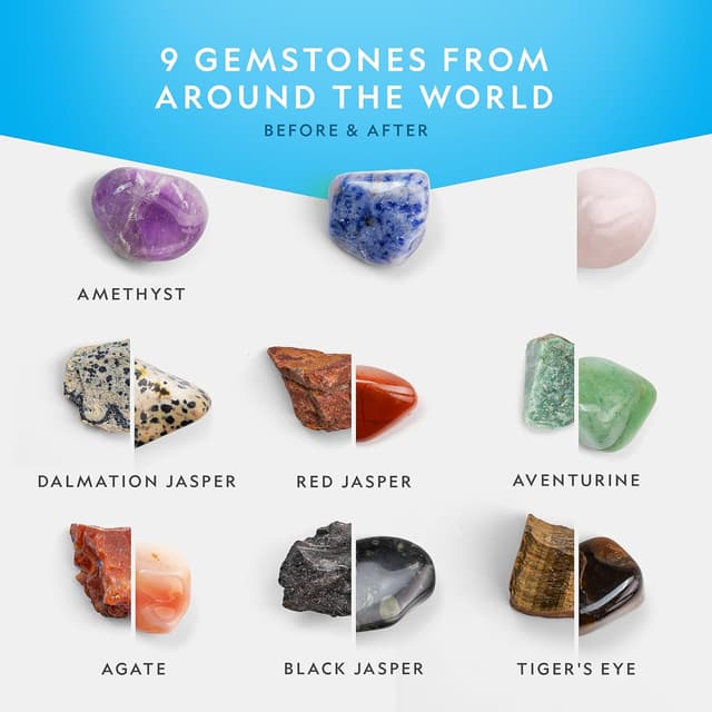 Detalle 2 de National Geographic Rock Polishing Kit (Amateur Edition) STEM tumbler set with rough gemstones and polishing grits