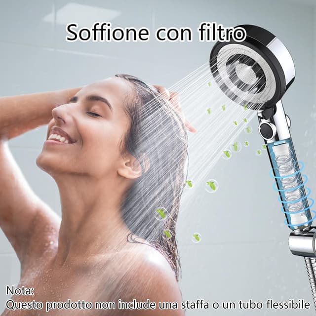 Thumbnail 1 de Nafall Soffione doccia ad alta pressione con filtro 5 modalità