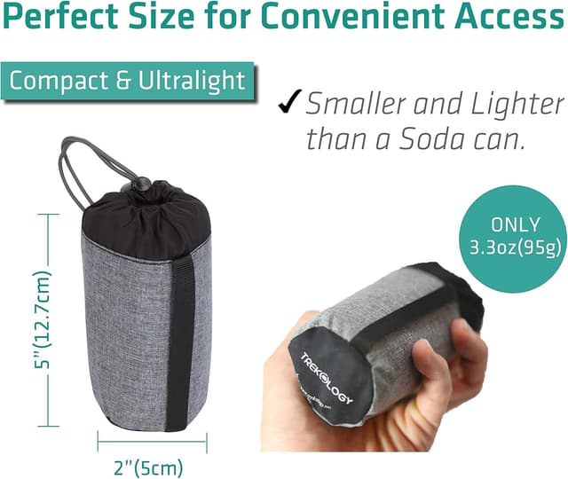 Detalle de Ultralight Inflating Travel Pillow for Neck & Lumbar Support ⛺