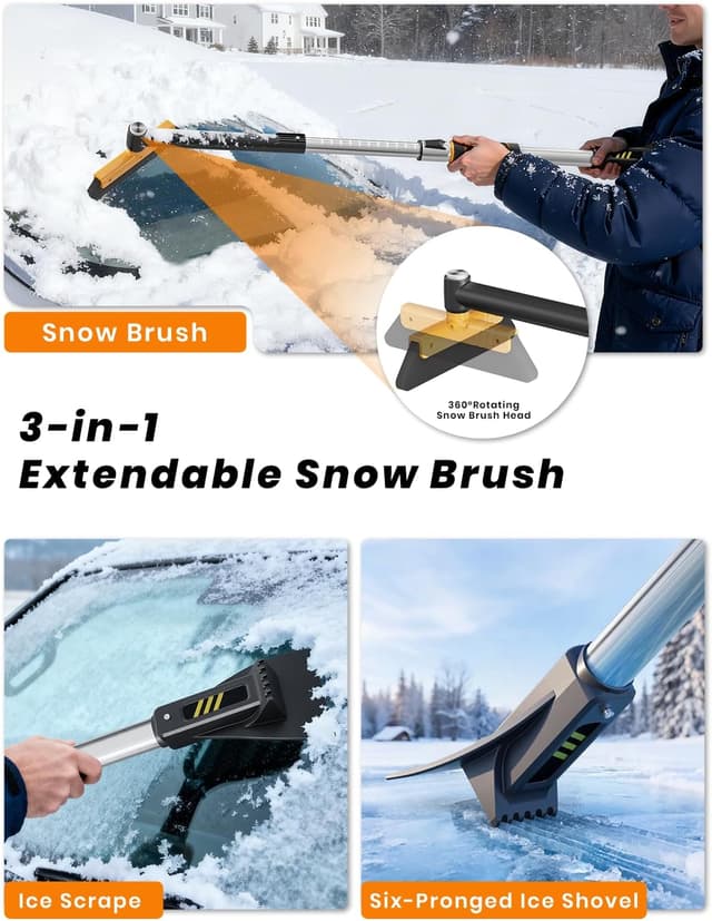 Thumbnail 2 de helloleiboo 43.7" Extendable Ice Scraper with 12-Length Settings