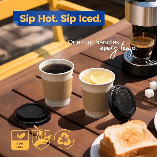 Thumbnail 4 de Fit Meal Prep 8 oz Disposable Coffee Cups Pack