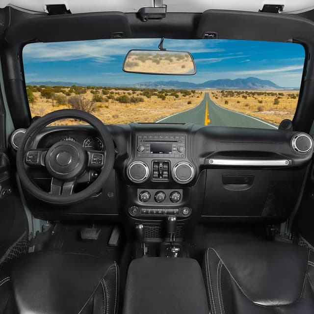 Detalle 2 de SEG Direct Microfiber Leather Steering Wheel Cover (Black) for 15.5–16 in Wheels