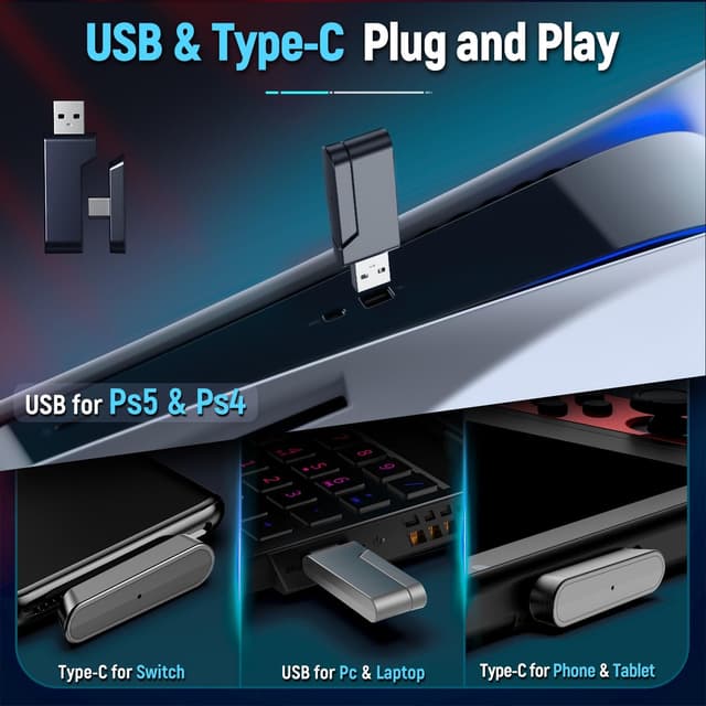 Detalle de Ozeino Ozeino Wireless Gaming Headset 40Hr