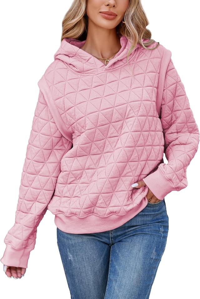 Thumbnail 6 de Famulily women’s casual quilted long sleeve hoodie (S–XL) – thick pullover winter sweatshirt