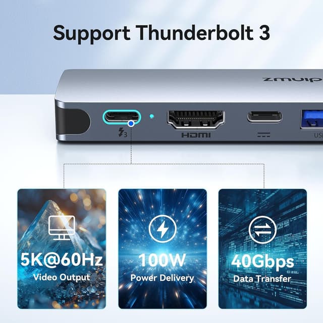 Thumbnail 4 de USB C Adapter 8‑in‑2 for MacBook Pro 4K HDMI