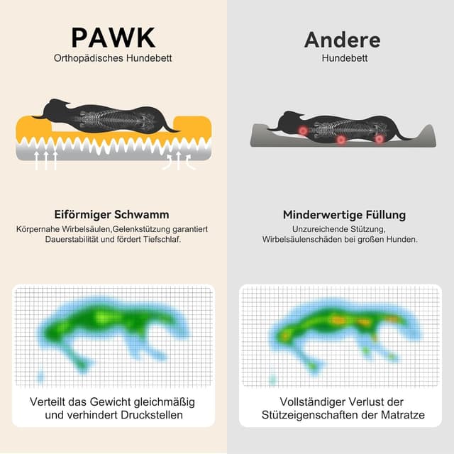 Thumbnail 4 de Pawk Orthopädisches Hundebett XL Memory Foam für große Hunde