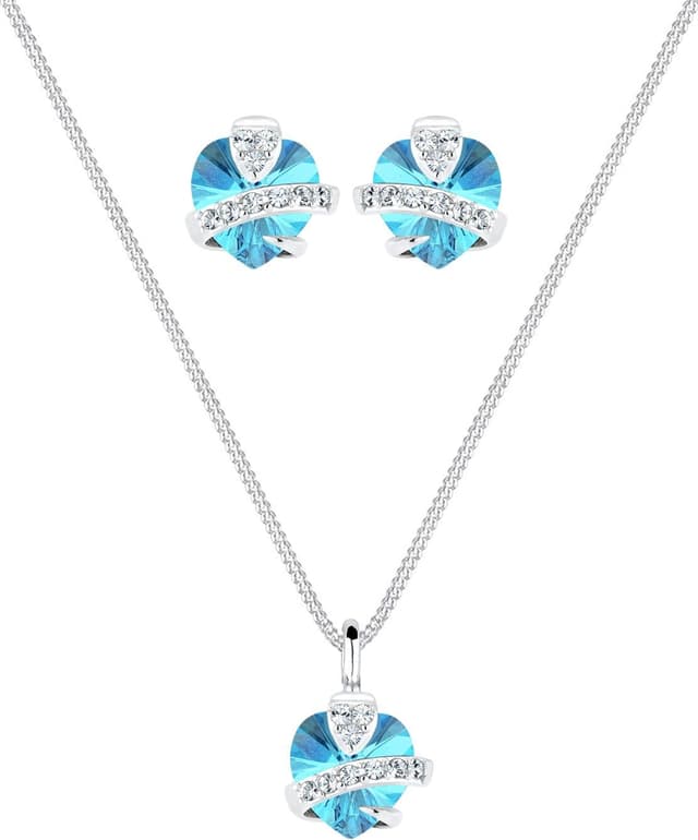 Detalle 2 de Elli Schmuckset Herz Edel Kristalle