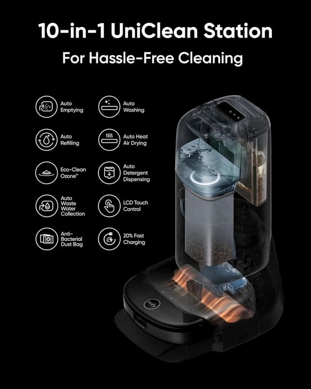 Detalle de eufy Omni S1 Pro Robot Vacuum & Mop with HydroJet and Auto Washing/Drying Station