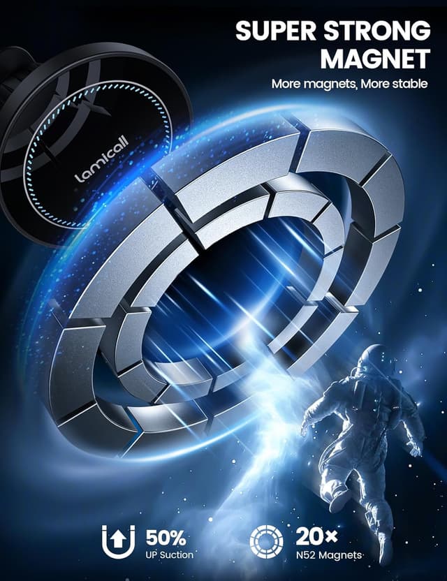 Detalle de Lamicall MagSafe Car Mount Charger 15W