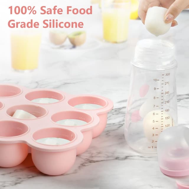 Detalle 1 de Aolso Babynahrungs-Behälter 9 Fächer Rosa