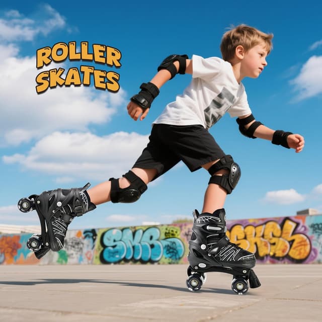 Thumbnail 6 de SULIFEEL Adjustable Kids Roller Skates (Light-Up Wheels) for Boys — 4-Size Growth Fit