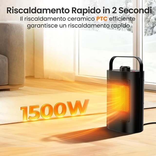 Detalle 2 de YOOKESEN Stufetta elettrica 1500W PTC