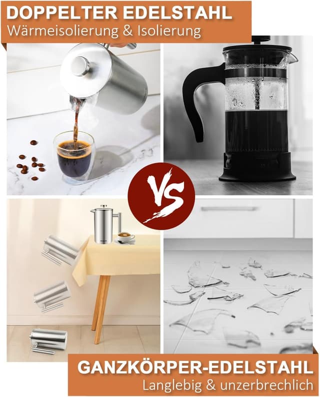 Thumbnail 4 de Dixmas French Press 1000 ml für 8 Tassen