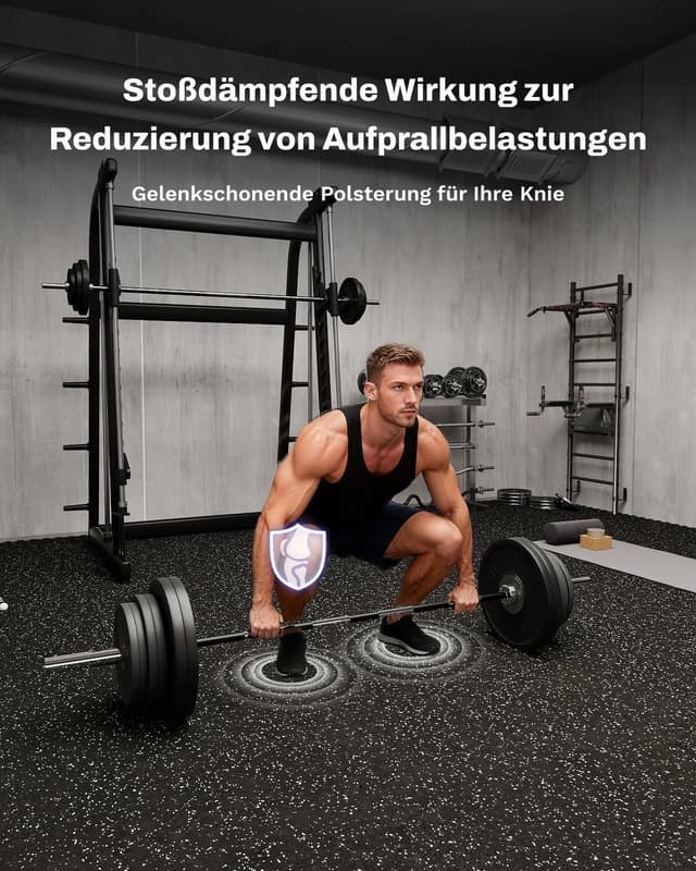 Detalle de AIRHOP 12 Matten Puzzle-Gummimatte 60 x 60 x 1,4 cm – extra dick für Fitnessstudio & Home-Training