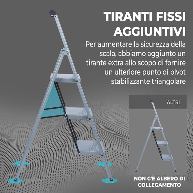 Detalle de UZIRO Scaletta 3 gradini in acciaio