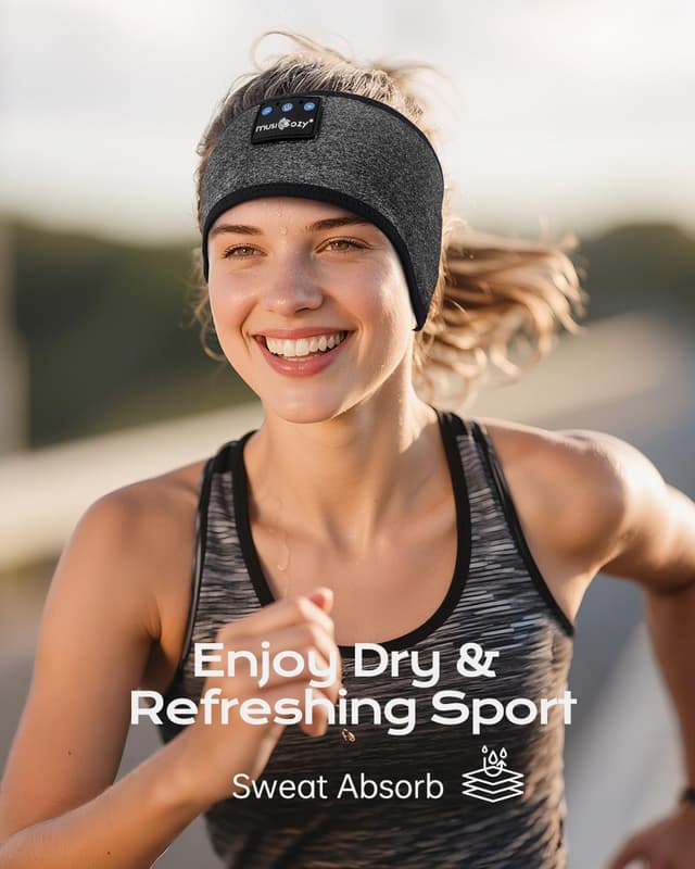 Detalle de MUSICOZY Schlafkopfhörer Bluetooth – Sleep-Kopfhörer als Stirnband für Seitenschläfer