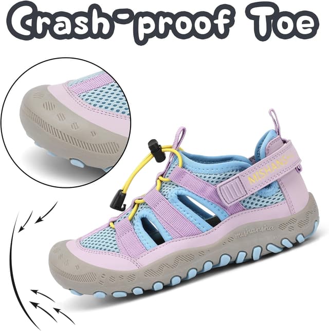 Detalle de Mishansha geschlossene Sandalen für Mädchen – Sommer-Sportsandalen mit gepolstertem Fußbett