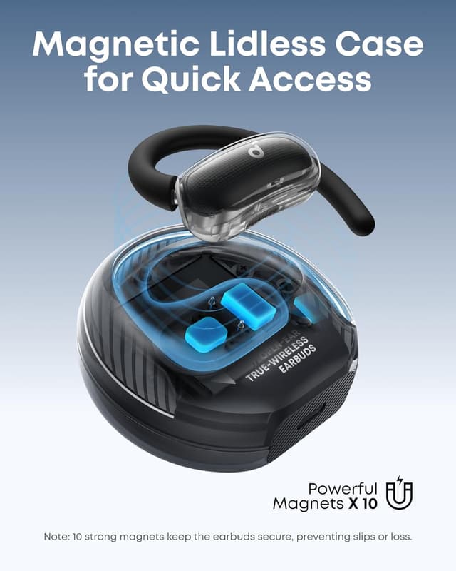 Detalle de Soundcore V40i de Anker 🎧 Auriculares abiertos con IP55 y 21h