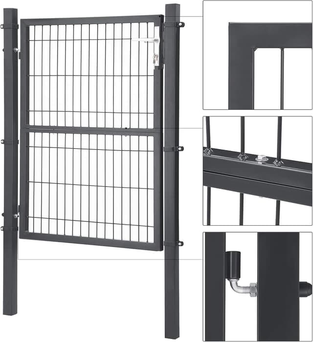Thumbnail 3 de SONGMICS Portillon de Jardin 106 x 125 cm Maille acier