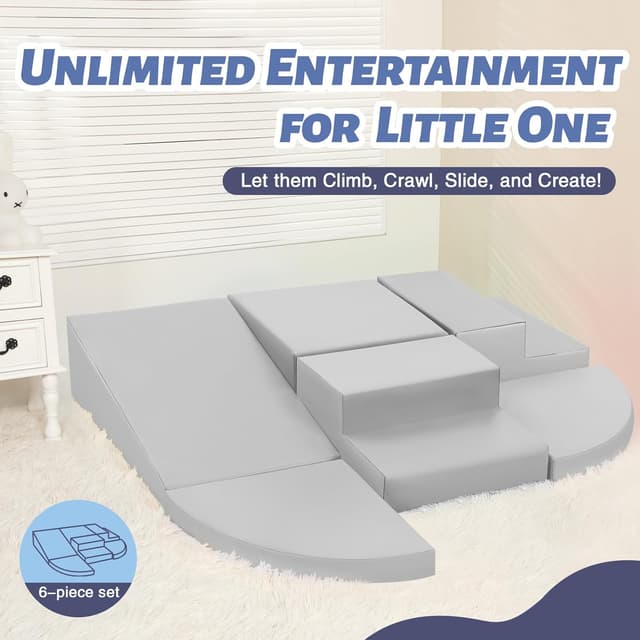 Thumbnail 6 de TODIBY 6-Piece Soft PU Leather Toddlers Climbing Toys Set (Indoor Climb & Crawl Play Gym)