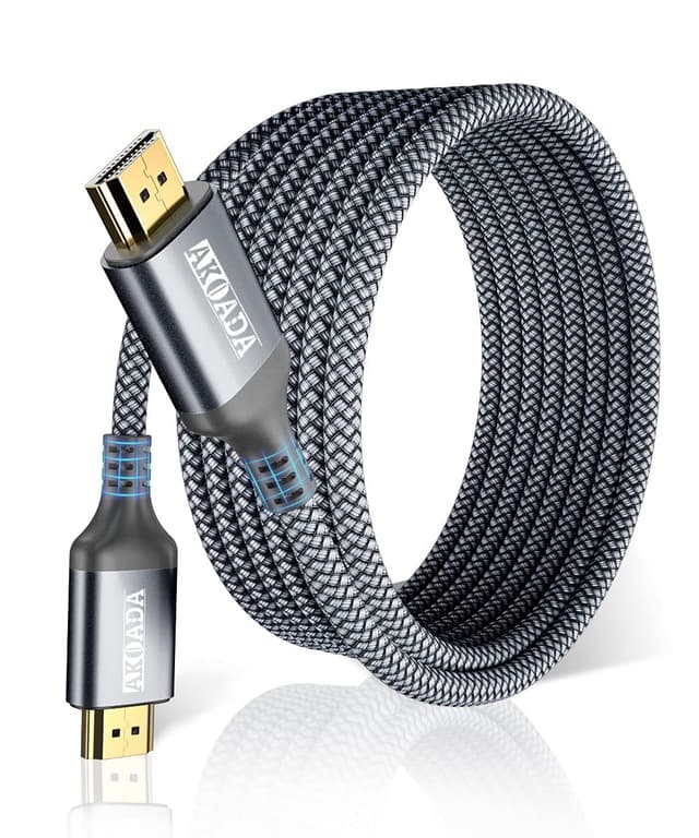 Detalle de AkoaDa 4K Long HDMI Cable (HDMI 2.0, 18Gbps, ARC compatible) – Grey, 9M
