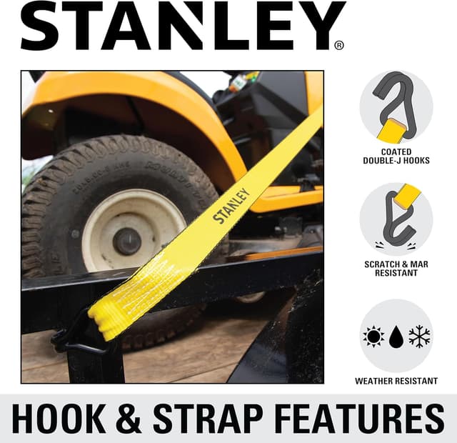Detalle 1 de STANLEY 1.5 in Ratchet Tie Down Straps