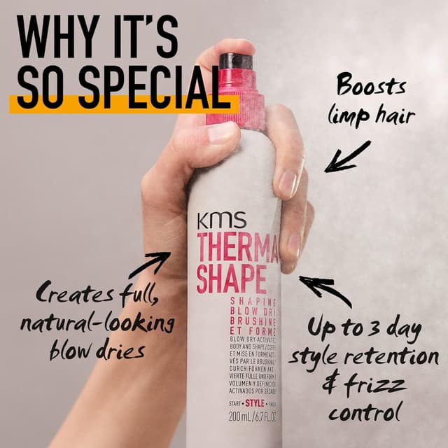 Detalle de KMS ThermaShape Shaping Blow Dry Spray (200ml) for volume, shape & heat protection