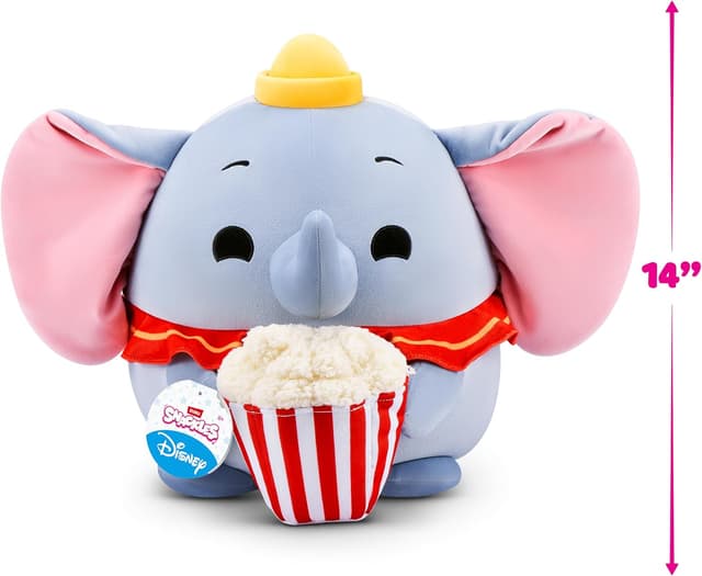 Detalle 2 de Disney Snackles 14-inch Plush Dumbo & Popcorn by ZURU