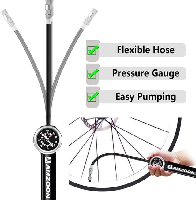 Thumbnail 3 de AMZOON Bike Pump with Gauge 120 PSI