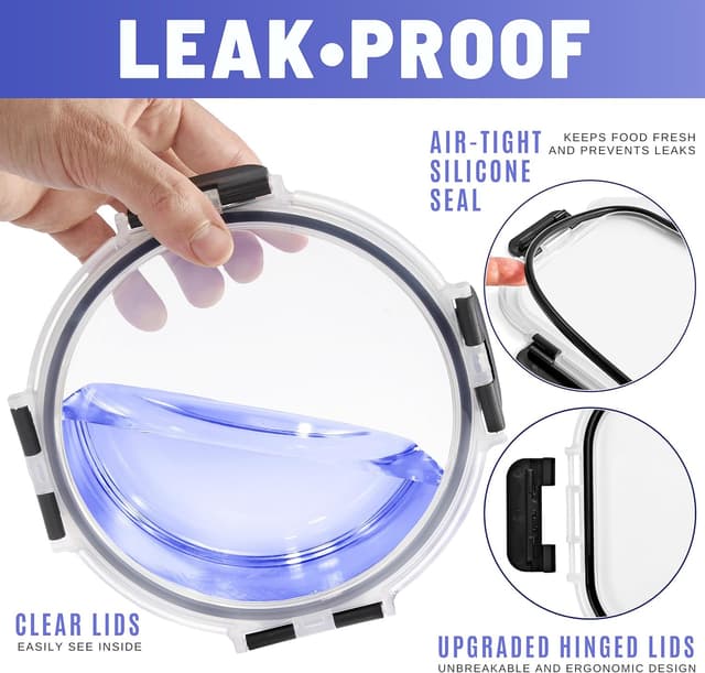 Thumbnail 6 de Sorbus 16pc Glass Meal Prep Containers Set (8 x 32oz) with Airtight Lids