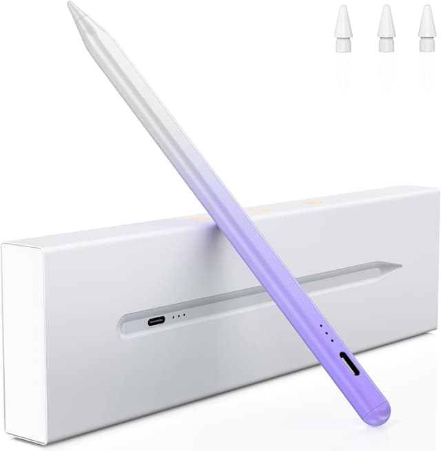 Detalle de Variglas Pencil for iPad (2018–2025) – 15-minute fast charging, tilt sensitivity & palm rejection, gradient purple