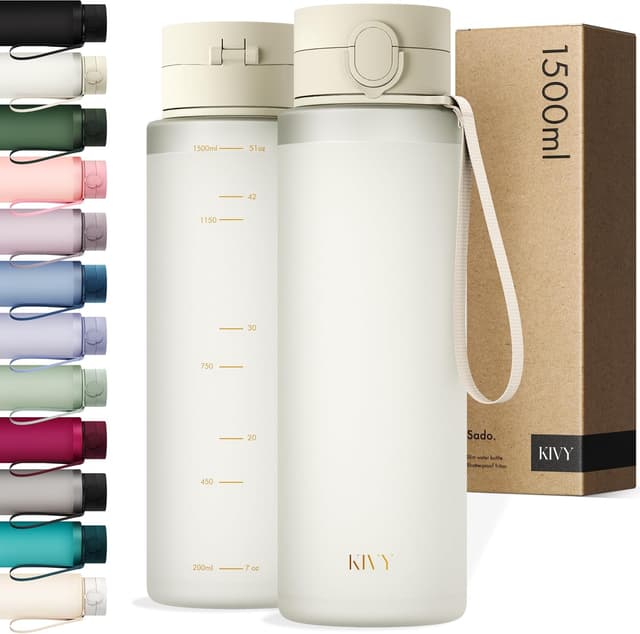Detalle de KIVY Trinkflasche 1,5 Liter – auslaufsicher, kohlensäuregeeignet & spülmaschinenfest