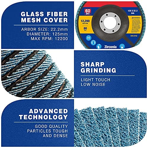 Thumbnail 1 de WORKPRO Disques abrasifs 125 mm grain 60 ⚙