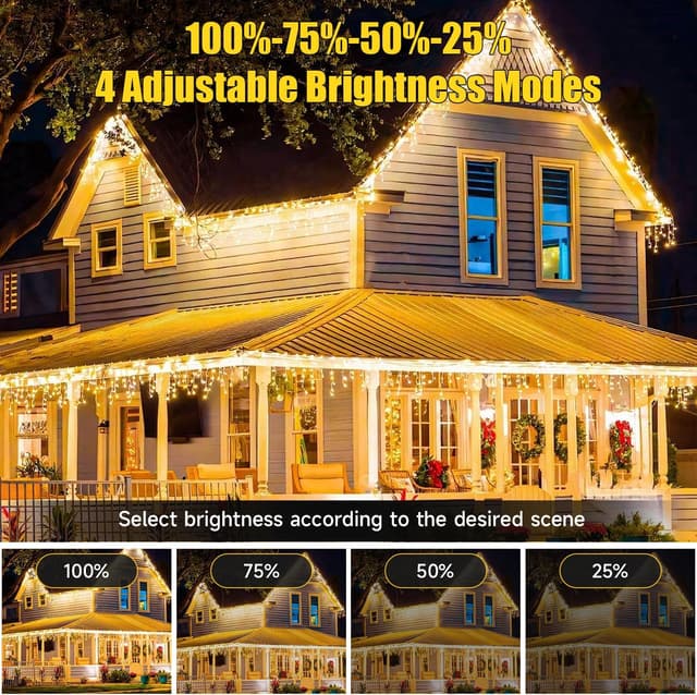 Detalle 2 de Electight Christmas Fairy Lights (USB rechargeable, 200 LEDs, 20m) with remote, timer and 8 modes