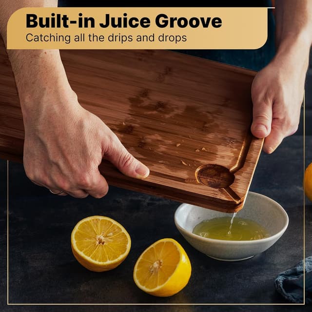 Thumbnail 6 de Deer & Oak Large Carbonised Bamboo Cutting Board 38×25×2 cm 🍽